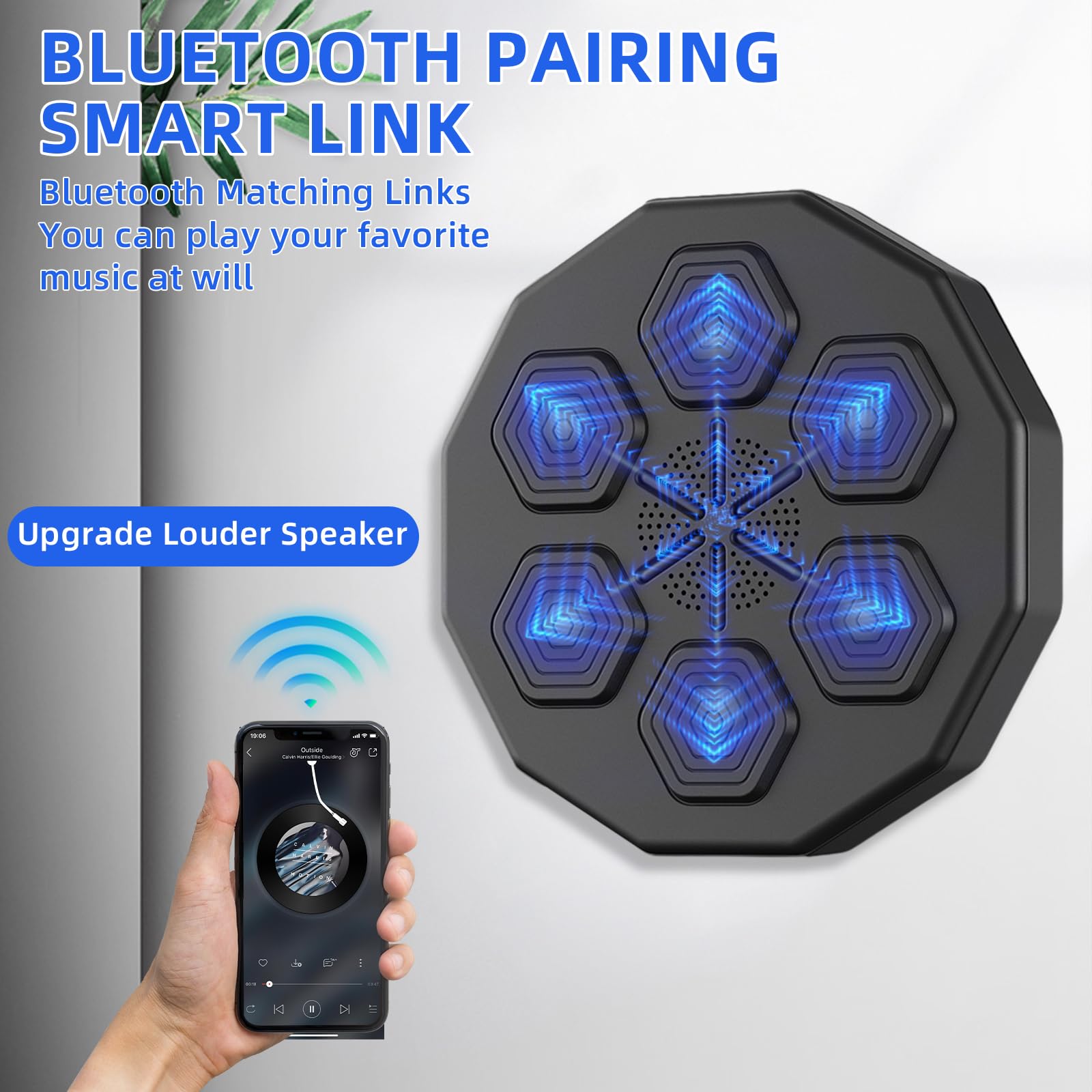 Machine De Boxe Musicale Kamanan Murale Bluetooth - Appareil Entraînement Boxe Électronique LED