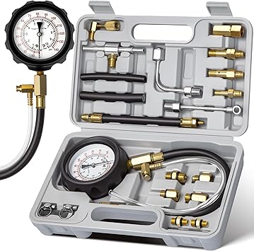 AUTOWN Fuel Pressure Tester Kit 0-140PSI with Adapters for Cars,
