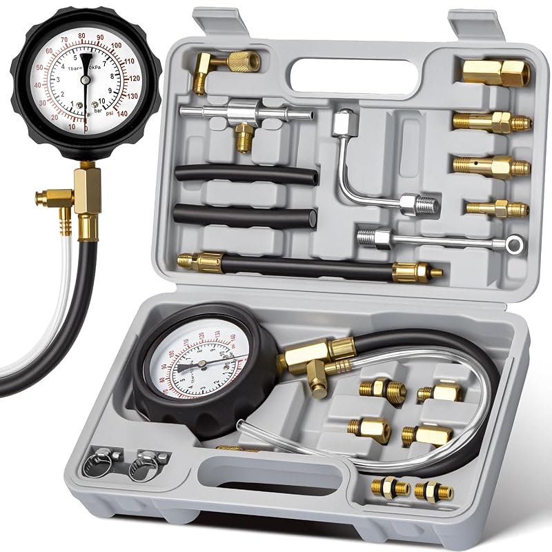 Kit de Teste de Pressão de Combustível AUTOWN 0–140 PSI com Adaptadores para Carros, Caminhões e ATVs, 21 peças