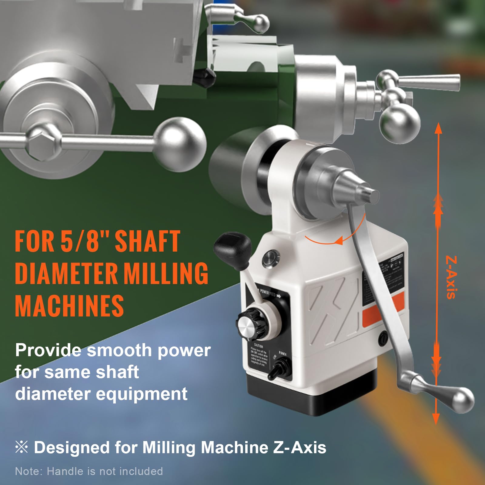 Happybuy Z-Axis Power Feed for Milling Machine, 450 in-lb Torque, 0-200RPM Adjustable Speed 120V, 5/8