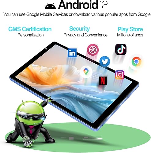 Miniatura 7 de Tablet PC Android 14 de 10 pulgadas, tabletas con 32 GB ROM 512 GB Expand, procesador de cuatro núcleos, WiFi 6, pantalla IPS HD de 10.1 pulgadas,