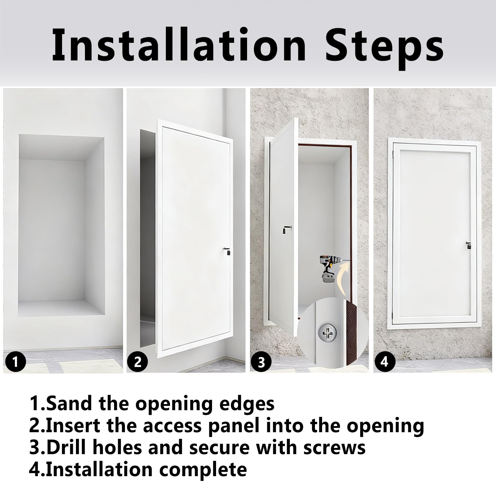 Trampilla Pladur Panel Insp. Aluminio con cerr., Puerta Insp. Tubos calef. imperm., Tapa Orificio Pared Duradera para cableado eléct.(Dark Gray,WxH 10"X10")