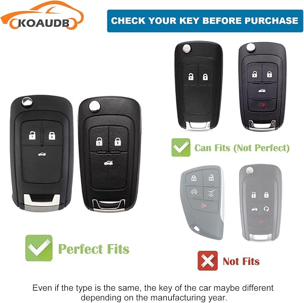 Car Key Cover Cases Keychain Compatible with Vauxhall Opel Astra Insignia Vectra Zafira Meriva Mokka Chevy Cruze Captiva Orlando Holden 2 3 Button Flip Folding Key Fob Case (Chv-3F) - 2