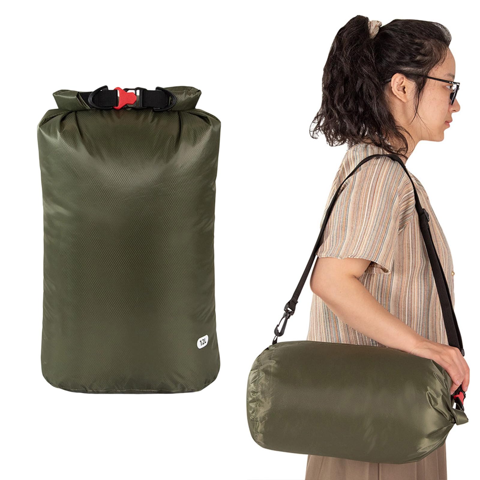 Bolsa seca de nailon de gran capacidad, organizadores ligeros para deportes acuáticos, al aire libre, bolsa impermeable