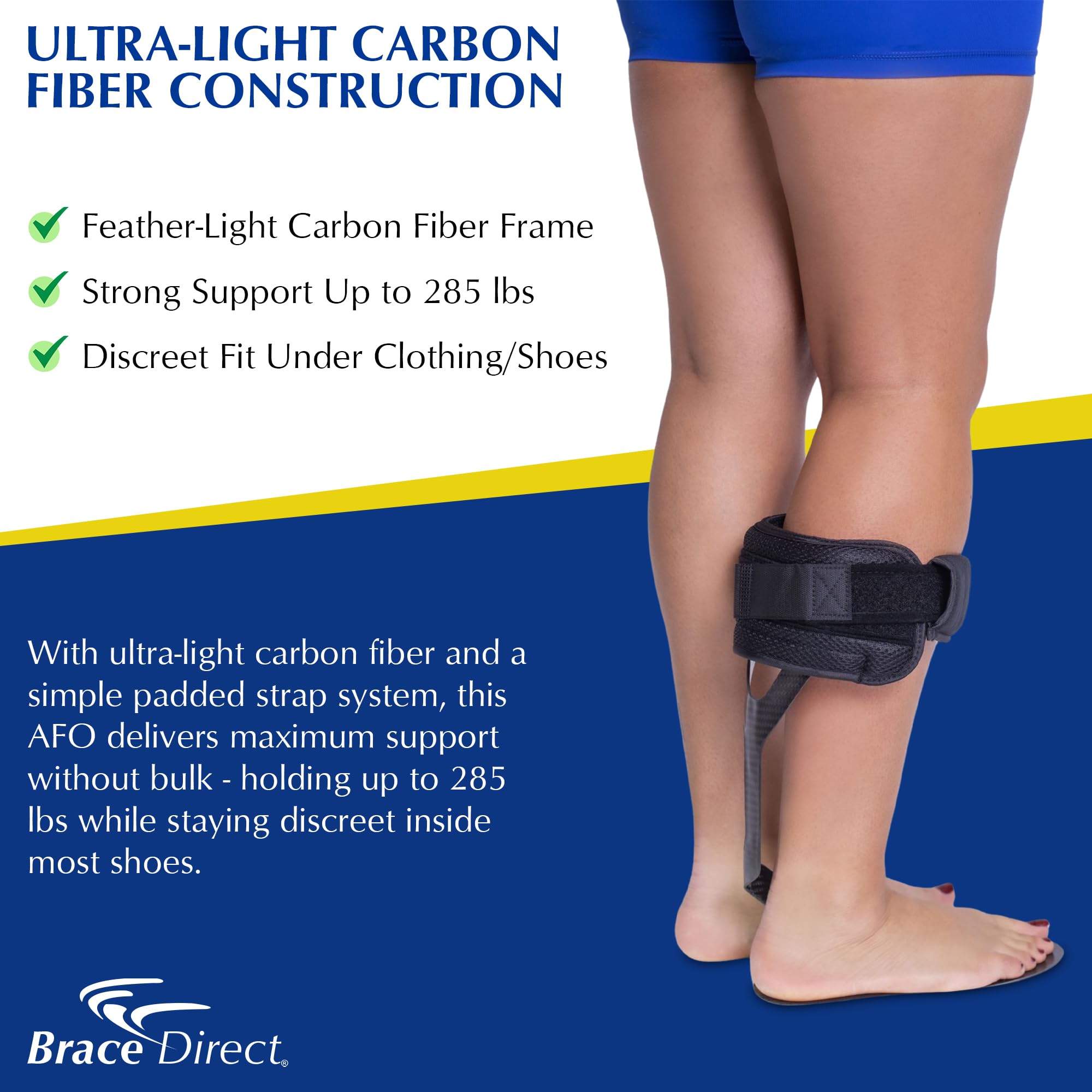 Amazon | Brace Direct カーボンファイバー AFO 軽量デザイン 足首 足 