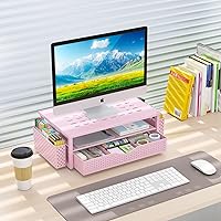 Vista 7 de gianotter Organizadores de escritorio y accesorios, soporte para monitor con cajón y 2 soportes para bolígrafos, organizador de escritorio adecuado