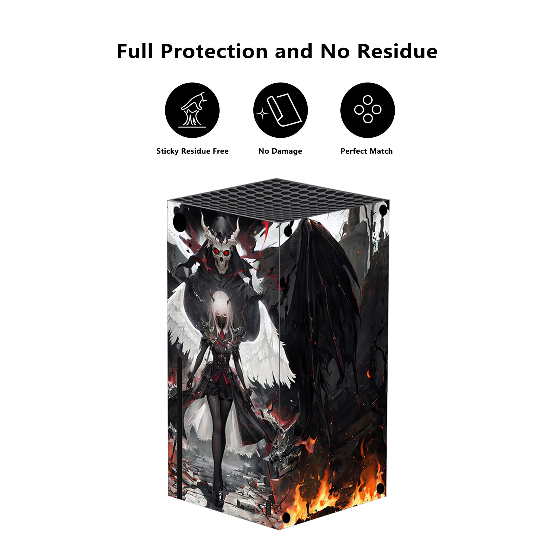 PlayVital Adesivo Skin per Xbox Series X Console&Controller Sticker Decal Cover Vinile per Xbox Series X-Angelo delle Tenebre