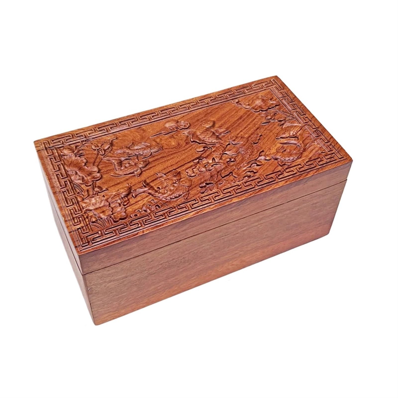 YShiuoL Wooden Storage Box Wooden Jewelry Box Vintage Multipurpose for Women Trinket Organizer Storage(22x12x10cm A)