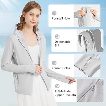 Women's UPF 50+ Sun Protection Cooling Outdoor Lightweight Jacket