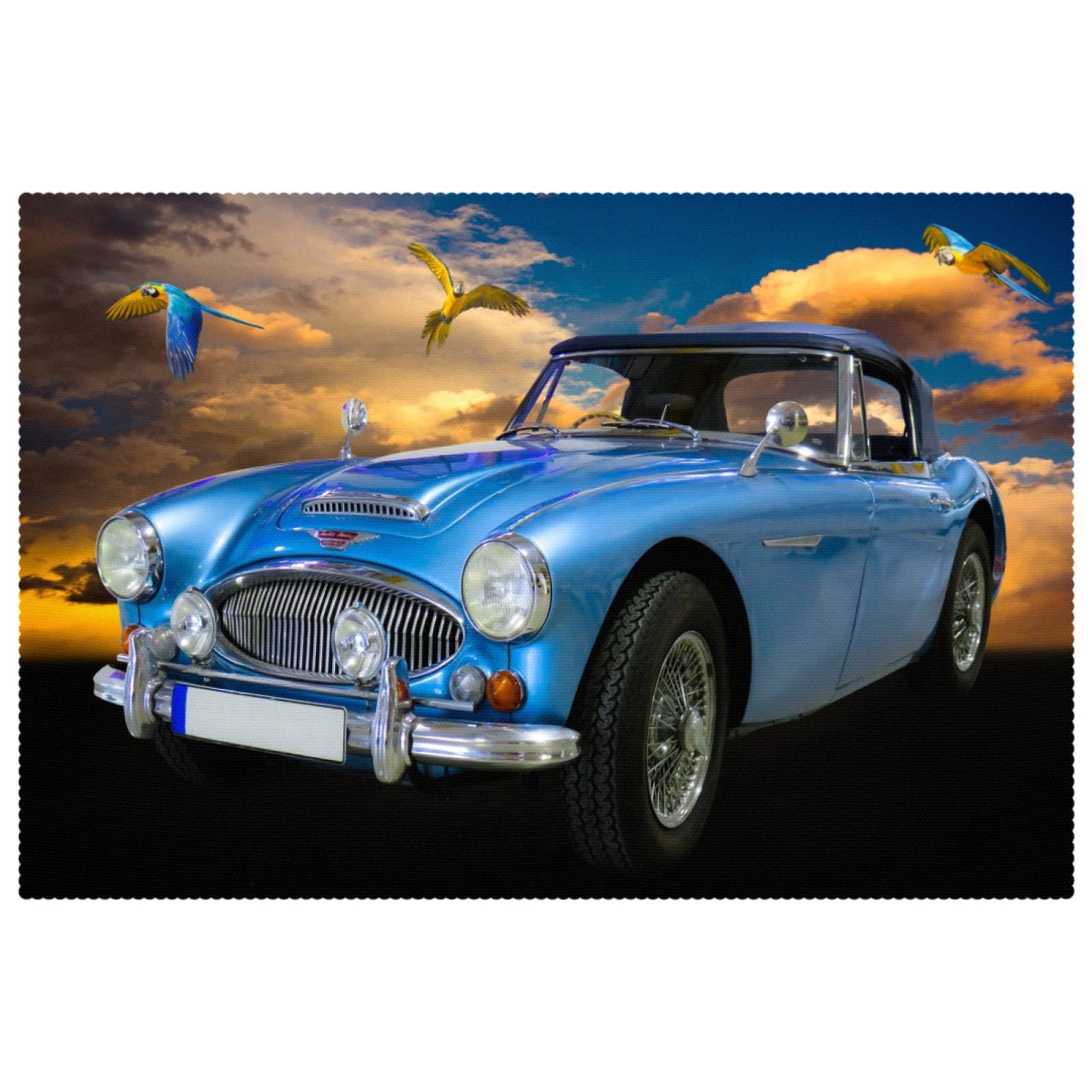 Set de table voiture perroquets aux finitions soignées pour sublimer votre vaisselle