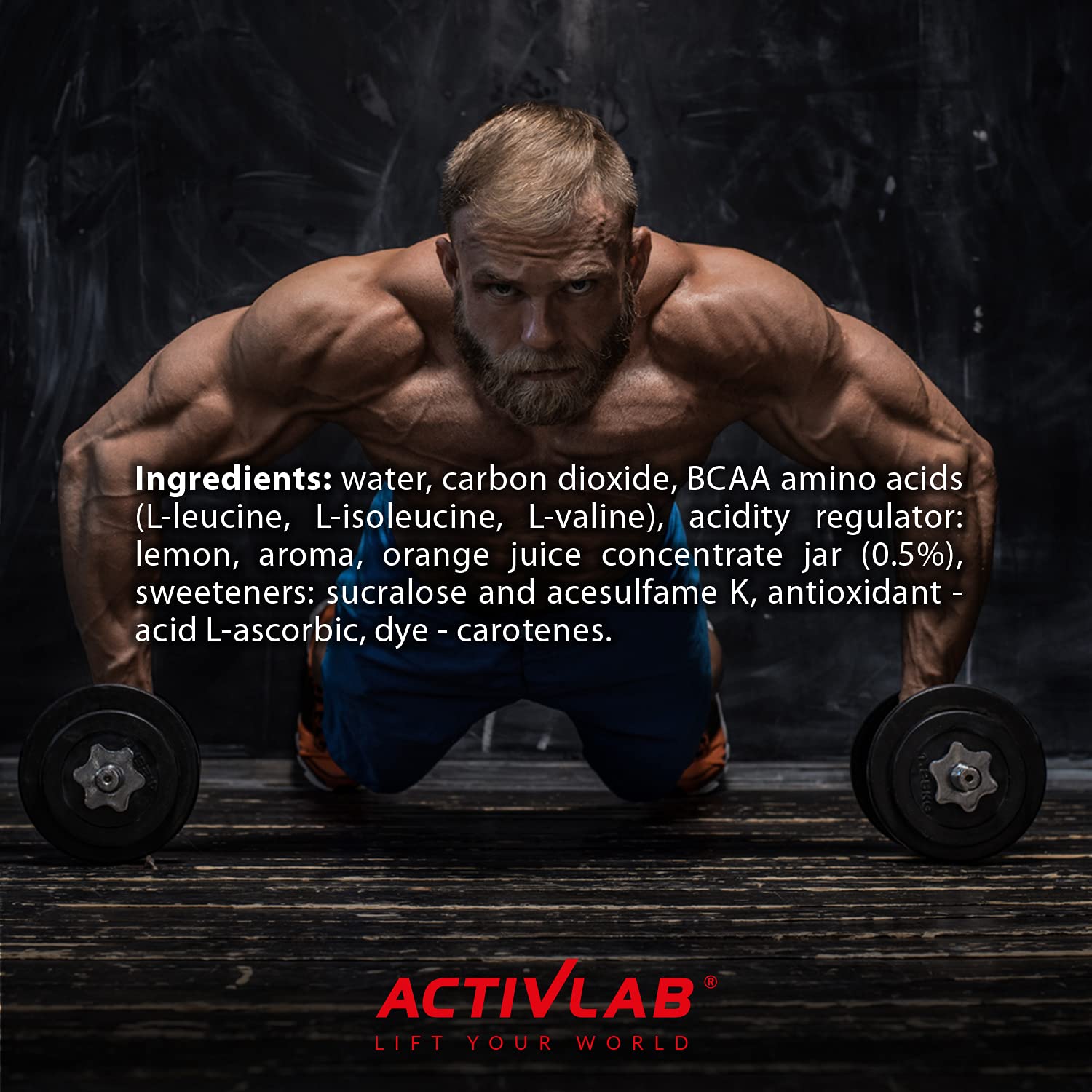 Activlab Getränk mit Aminosäuren - 5000 mg BCAA pro Dose - Aminosäuregetränk - Zuckerfrei - Körperregeneration - 24 x 330 ml Orange Xtra Drink