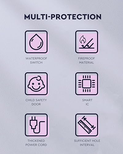 Miniatura 9 de ZZR SEVEN Regleta de alimentación, protector de sobretensiones, cable de extensión plano de 6 pies con 8 salidas de CA (110-240V1875W) y 2 USB