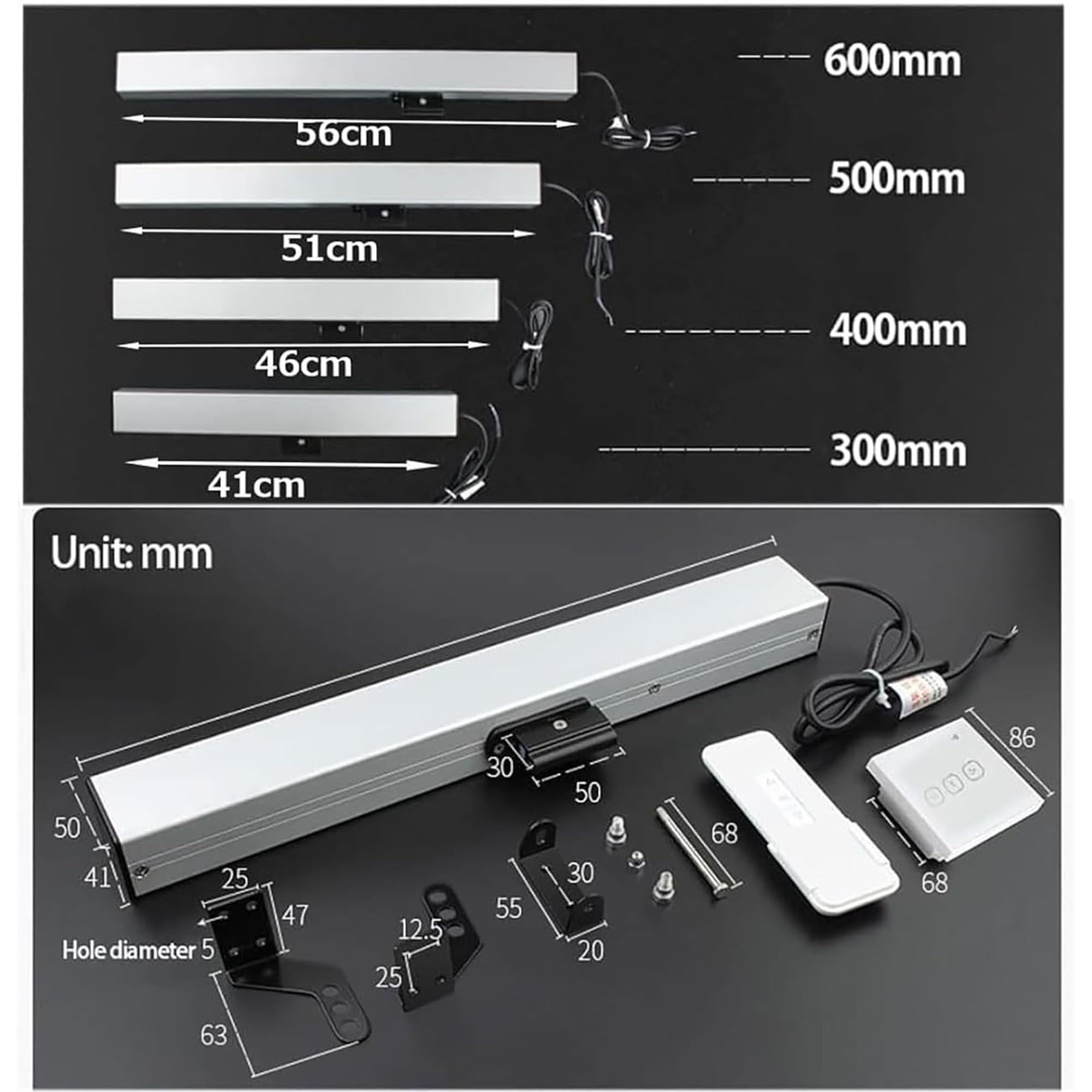 Actuador eléctrico para elevalunas (24V), abreventanas automático, abreventanas eléctrico de Cadena, con Mando a Distancia + Interruptor, para claraboya Ventana Invernadero/tejado 60cm