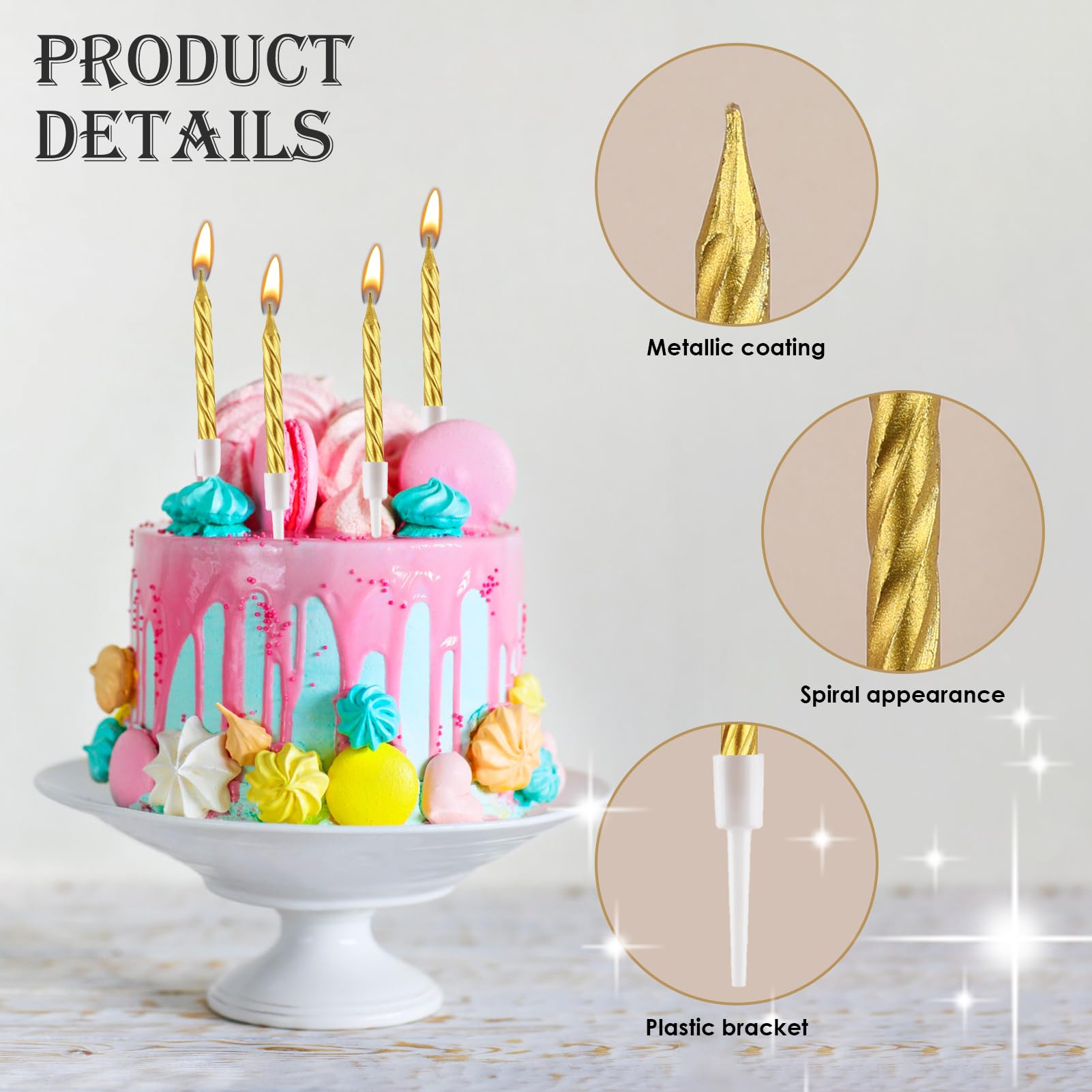 LUTER 24pcs candele di compleanno candele di torta di compleanno