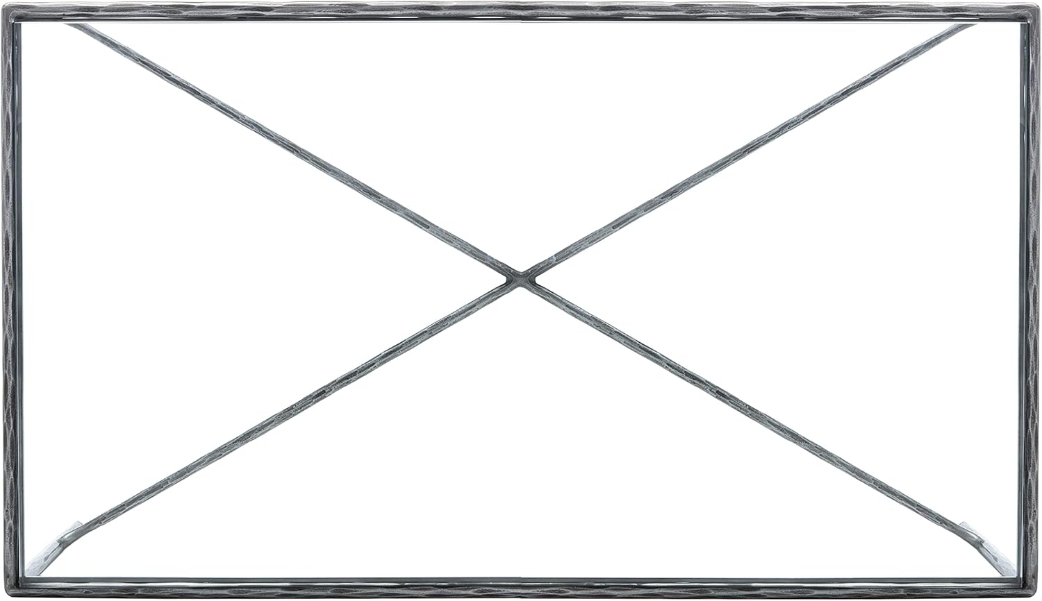 SAFAVIEH Couture Home Collection Jessa Silver Metal/Tempered Glass Top Rectangle Coffee Table (Fully Assembled)