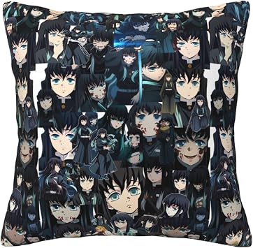 Muichiro Tokito Throw Pillow Covers 18"X18" Decorative Soft Pillowcases Home Decor Living Room Cushion Cases for Bed Couch Car