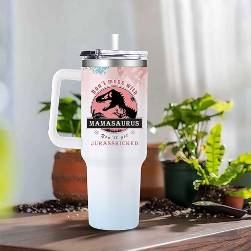 Miniatura 2 de Regalos para mamá de hijo, divertidos regalos de cumpleaños para madre de hija, regalos para el día de la madre, 20 onzas, taza de dinosaurio para