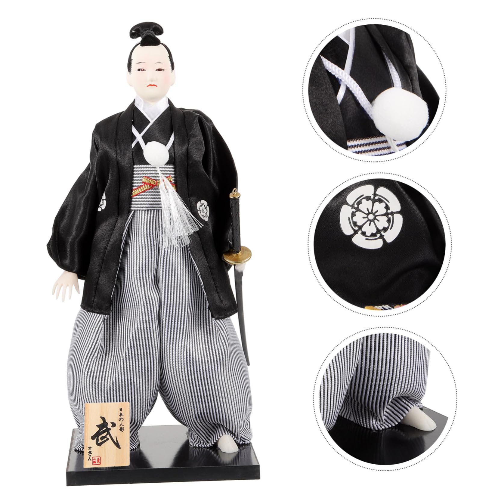 BESPORTBLE Statuetta Samurai Giapponese Stoffa con Kimono Decorazione da Tavolo per Casa e Ufficio per Appassionati Giapponese e Arredamento Desktop