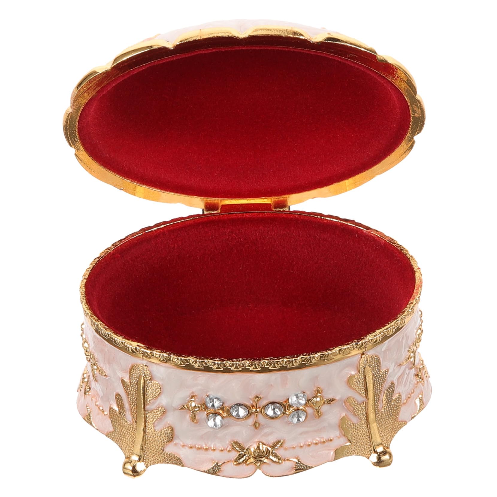 Healvian Caja De Almacenamiento De Joyas Organizador De Collares Organizador De Bodas Soporte De Terciopelo Cajas De Exhibición De Anillos Cajas De Joyería De Aleación De Zinc