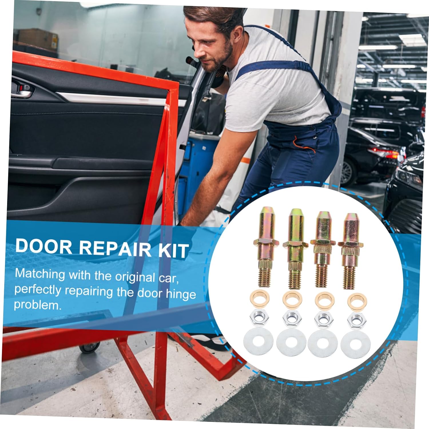1set Car Door Hinge Pins and Bushing Repair Kit Easy to Install Compatible Models Restore Functionality for Front Doors Repair