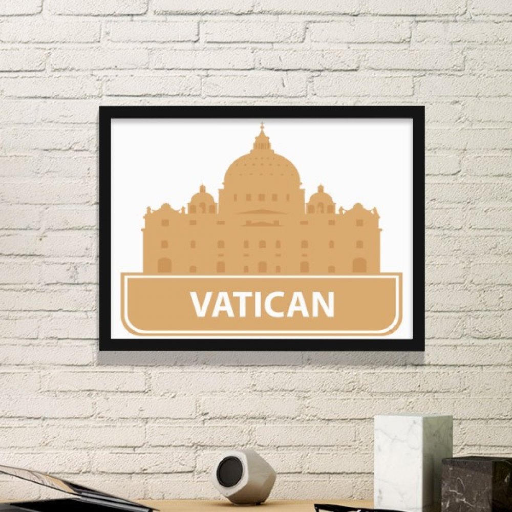 Cadre photo Vatican jaune avec stickers muraux noirs pour décoration de maison