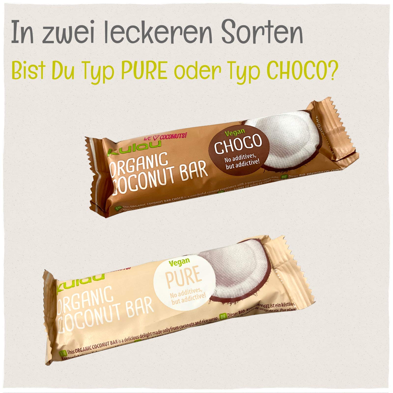 KULAU Organic Coconut Bar PURE 24 x 40 g batonik z orzecha kokosowego i syropu ryżowego, bio, wegański, bezglutenowy