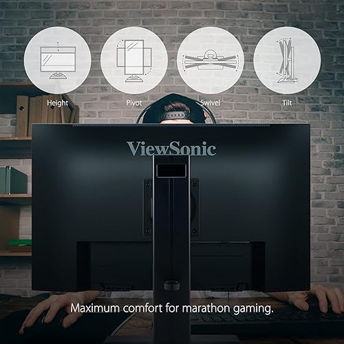 ViewSonic OMNI XG2431 24 Inch 1080p 0.5ms 240Hz Gaming Monitor with AMD FreeSync Premium, Advanced Ergonomics, Eye Care, HDMI and DisplayPort for Esports, Black - 3