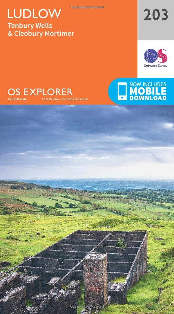 Ludlow Map | Tenbury Wells & Cleobury Mortimer | Ordnance Survey | OS Explorer Map 203 | England | Walks | Hiking | Maps | Adventure