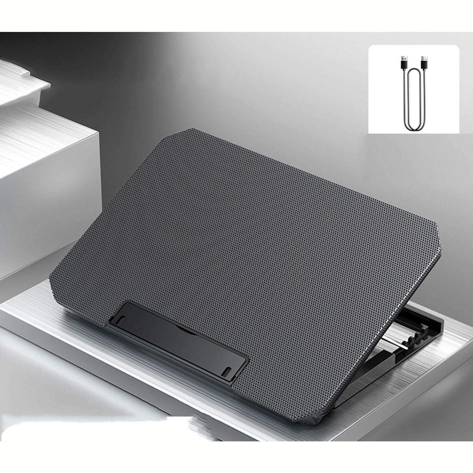 Stojak chłodzący laptopa do gier z 2 wentylatorami i 2 portami USB, regulowany uchwyt na tablety