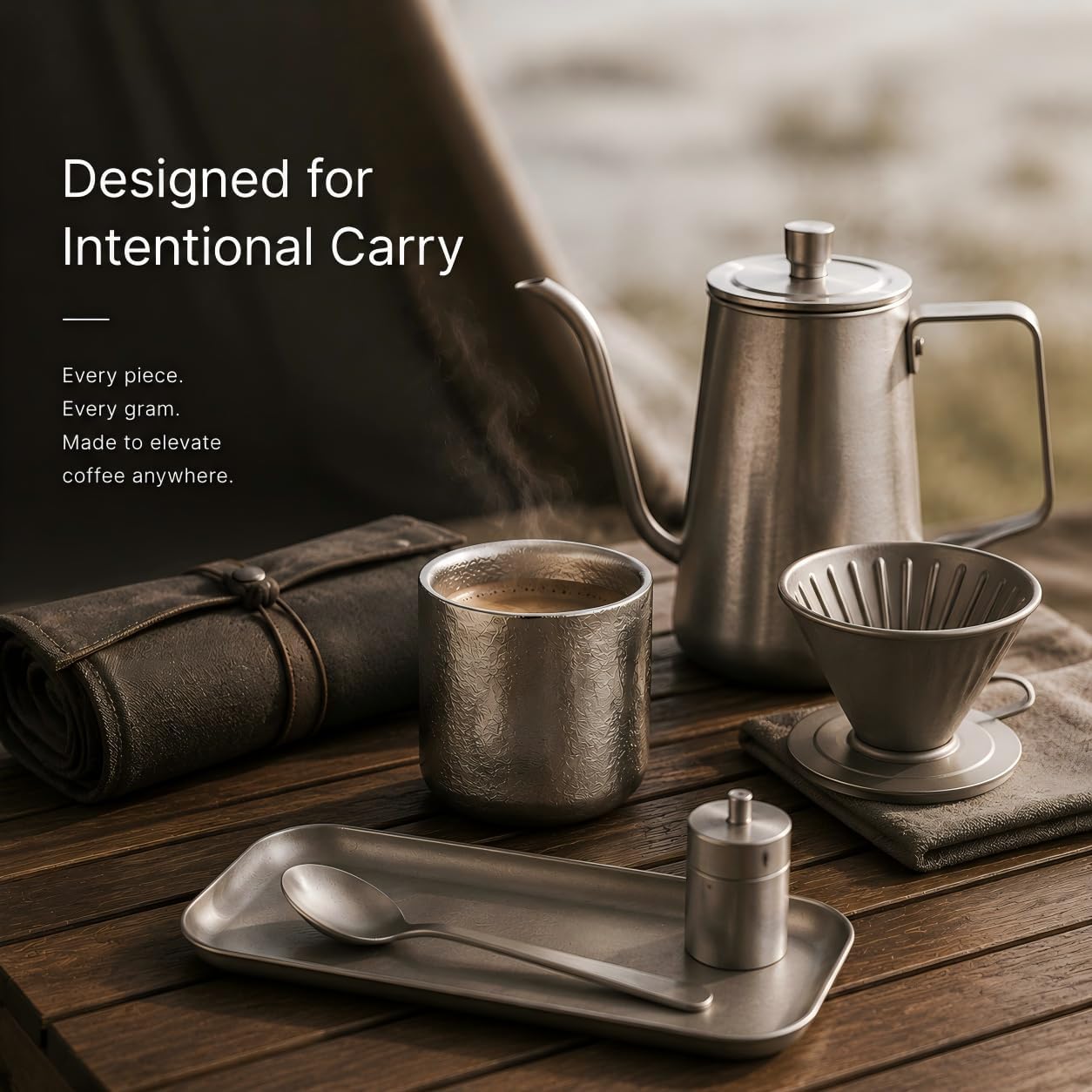 Pure Titanium Espresso Cup, 100ml Double-Wall Crystalline Coffee Cup