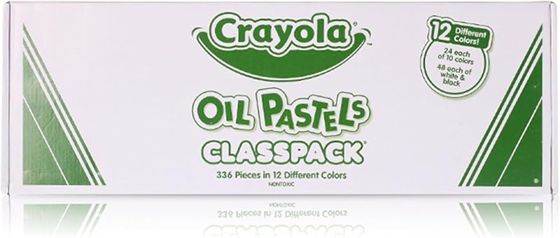 Crayola Oil Pastels Classpack (336 ct), 12 colores opacos brillantes, artes y manualidades para niños, útiles escolares para aulas, 4+