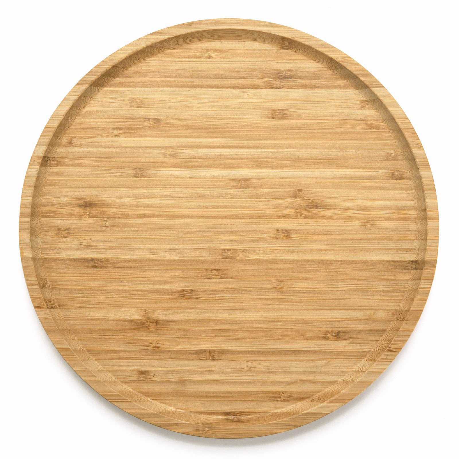 Vassoio Rotondo in Bambù, Vassoio per Servire in Legno, Vassoio Decorativo per Tavolino da Caffè, Cocina (35 x 35 x 2 cm)