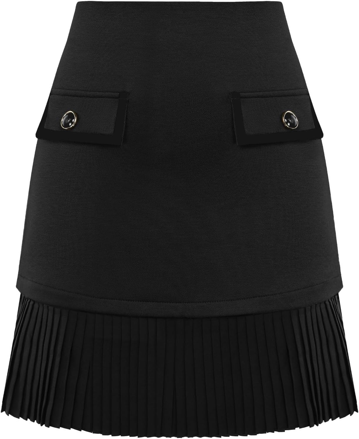 Kate Kasin Women's Casual Plaid High Waist Pleated A-Line Uniform Mini Skirt