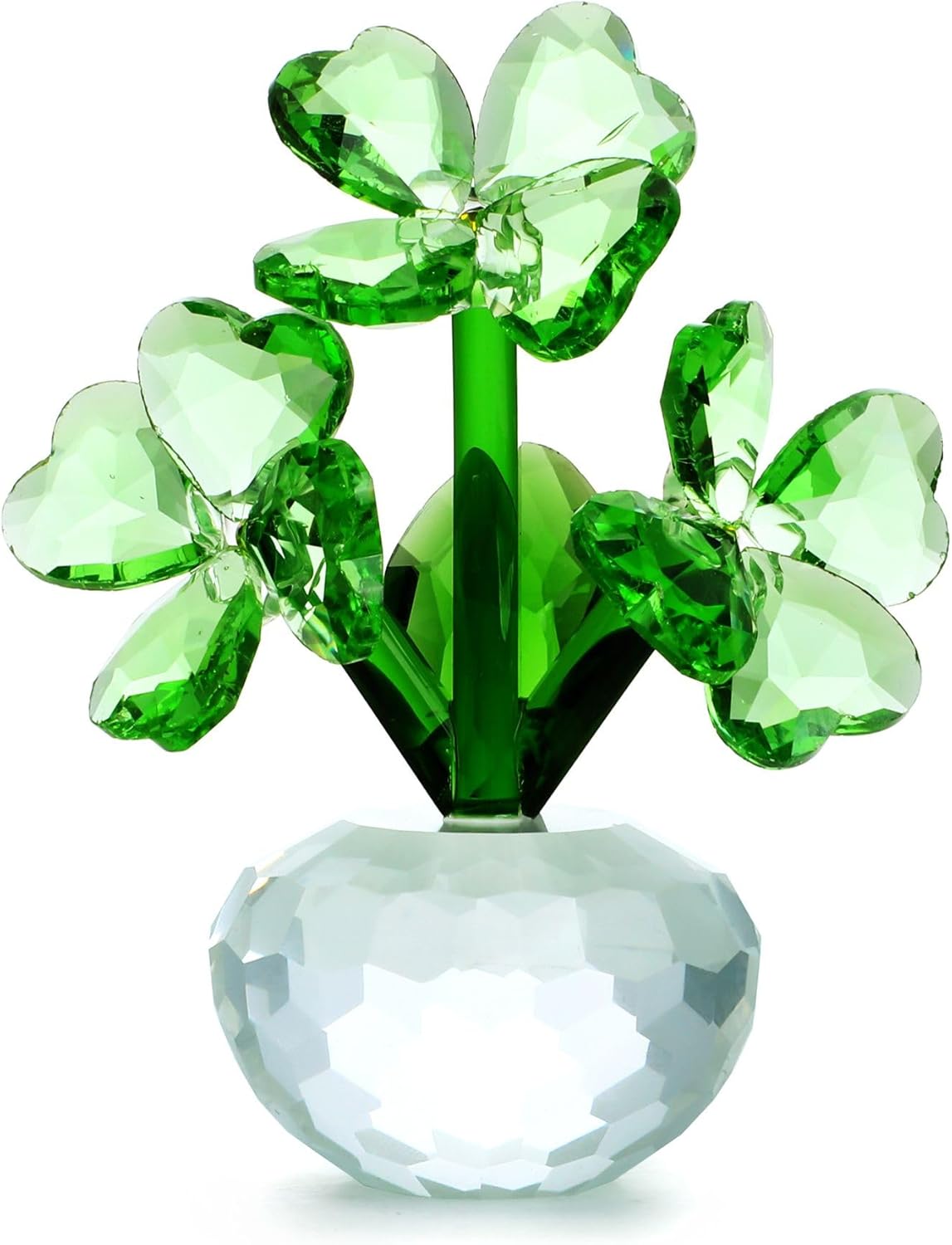 YU FENG Crystal Glass Flower Ornament Four Leaf Panama | Ubuy