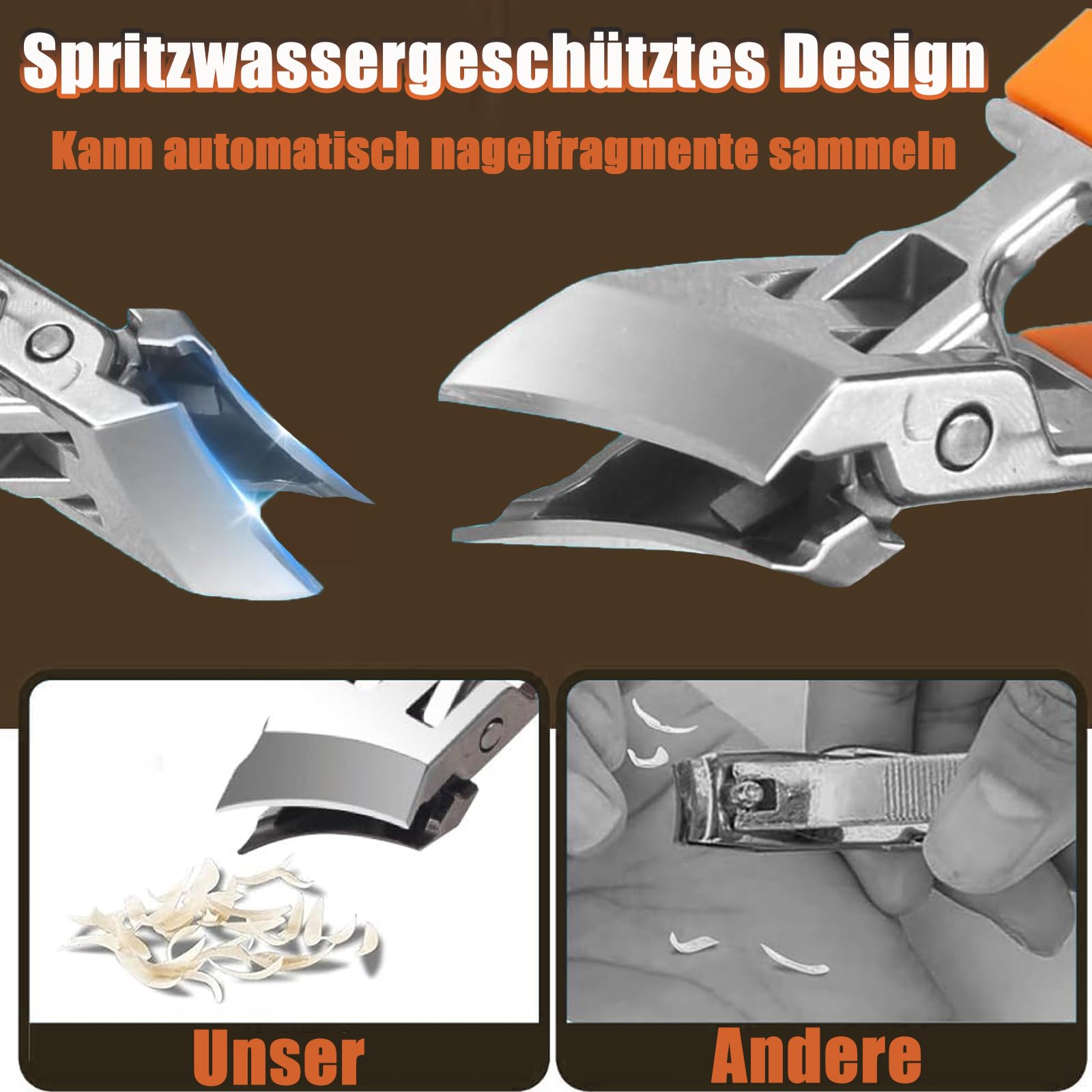 Nagelknipser-Set – 2 Stück, Gebogen & Breit, Für Dicke & Eingewachsene Zehennägel, Mit Schutzhülle