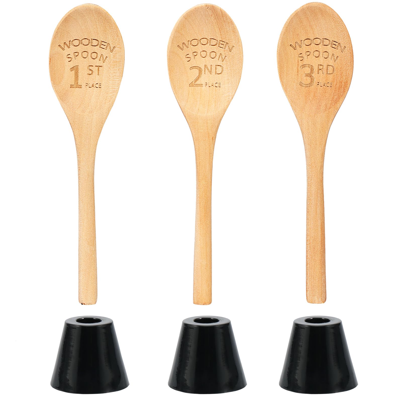 Gara di cucina di chili con 3 cucchiai, 1°, 2° e 3° posto, Trofeo di chili in legno personalizzato, Premi di cucina, Miglior dessert, Cucchiaio inciso personalizzato, Premio dell'evento - Italia