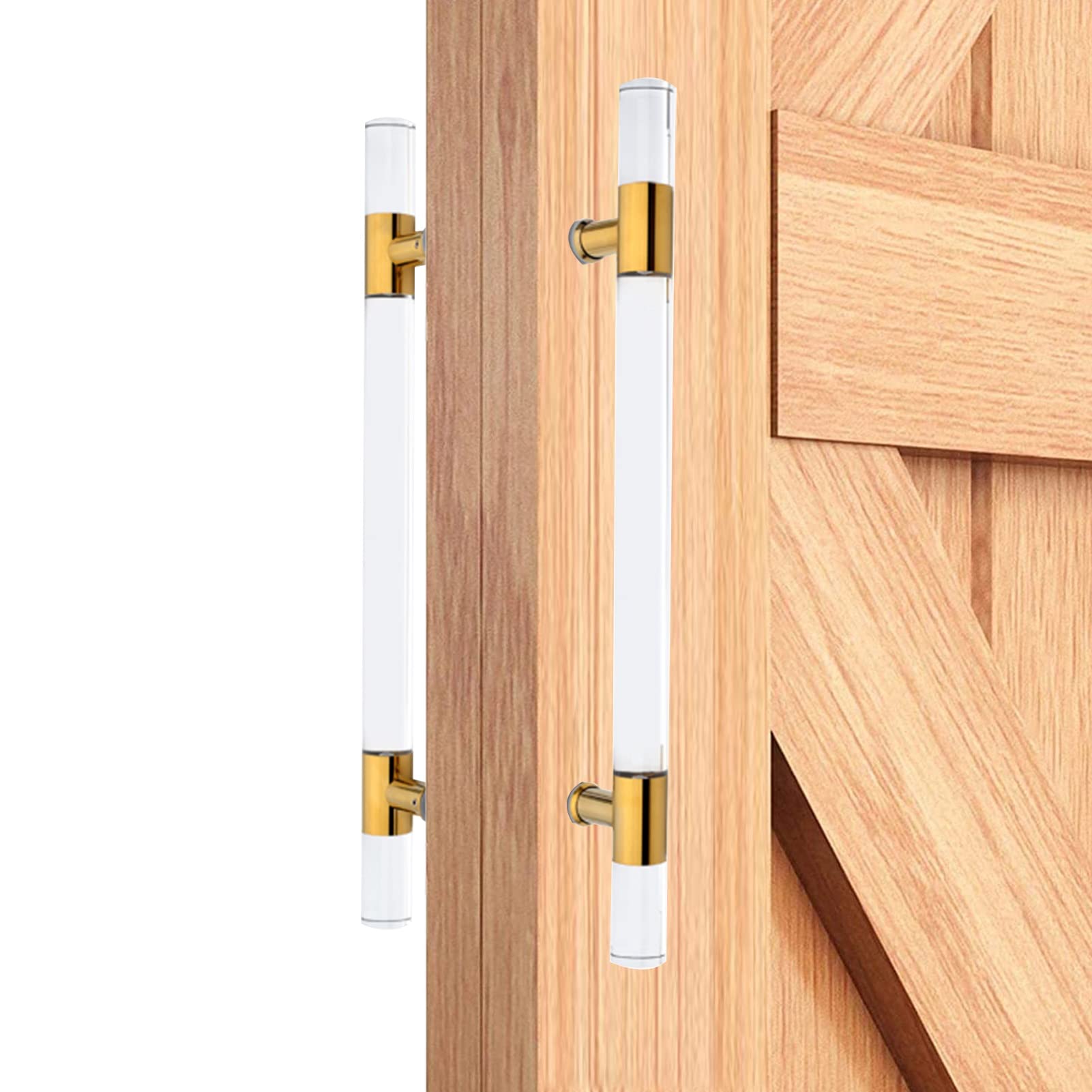 Poignée de porte push pull en cristal de 80cm pour porte en verre ou bois de salle de bain