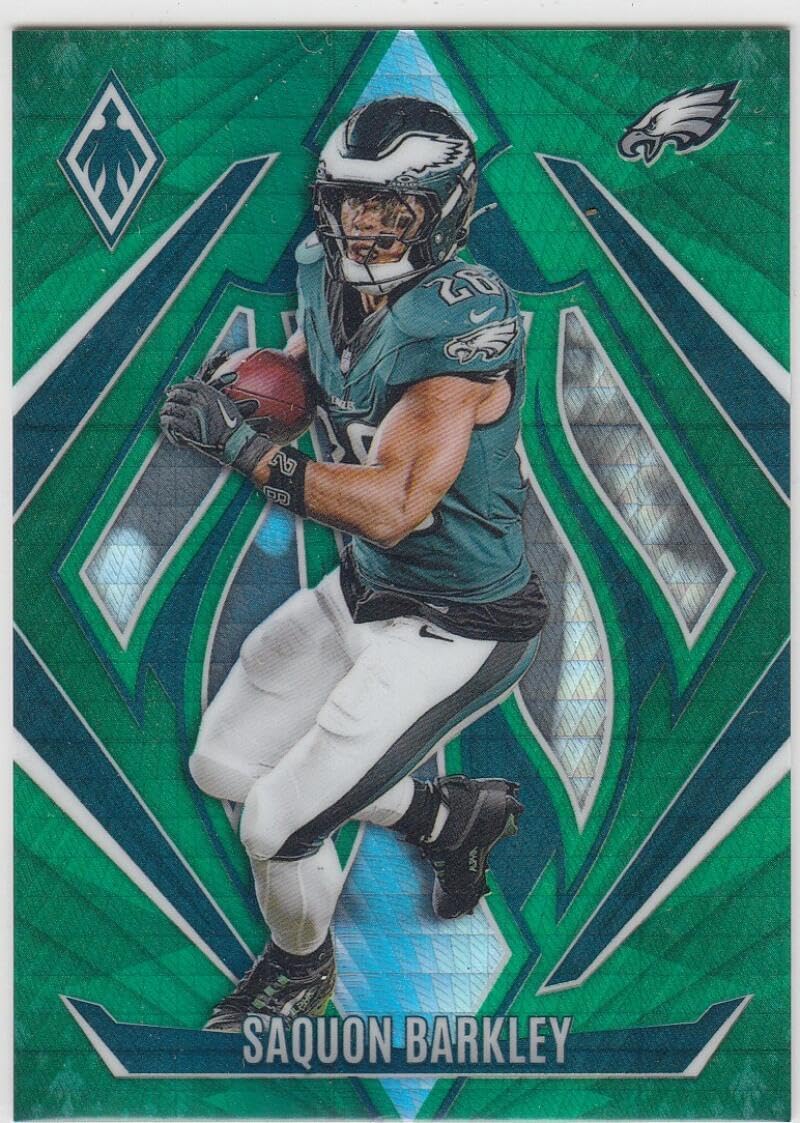 Football Trading Card 2024 Panini Phoenix Green Hyper #128 Saquon Barkley EX/NM 3/30 Eagles