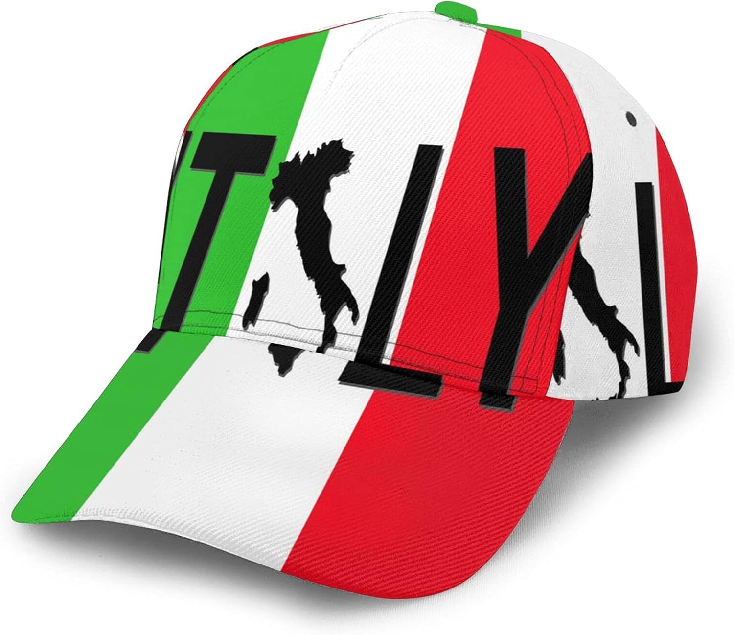 Curved Baseball Cap 3D Italy Flag Italian Map Curved Brim Adjustable