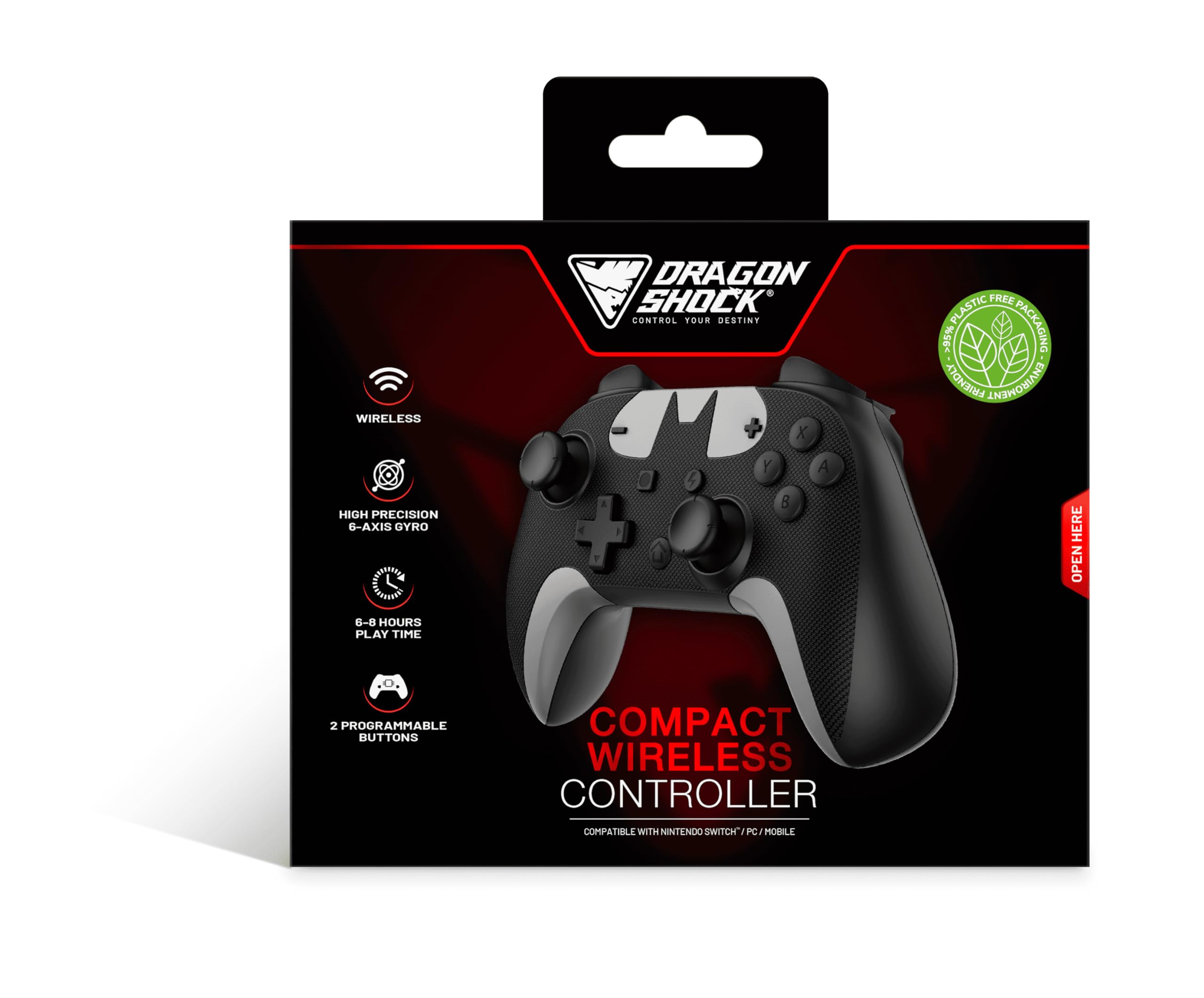 DragonShock - POPTOP COMPACT BT - Controller Bluetooth wireless compatto The Signal compatibile con Nintendo Switch - Switch Lite - Switch OLED