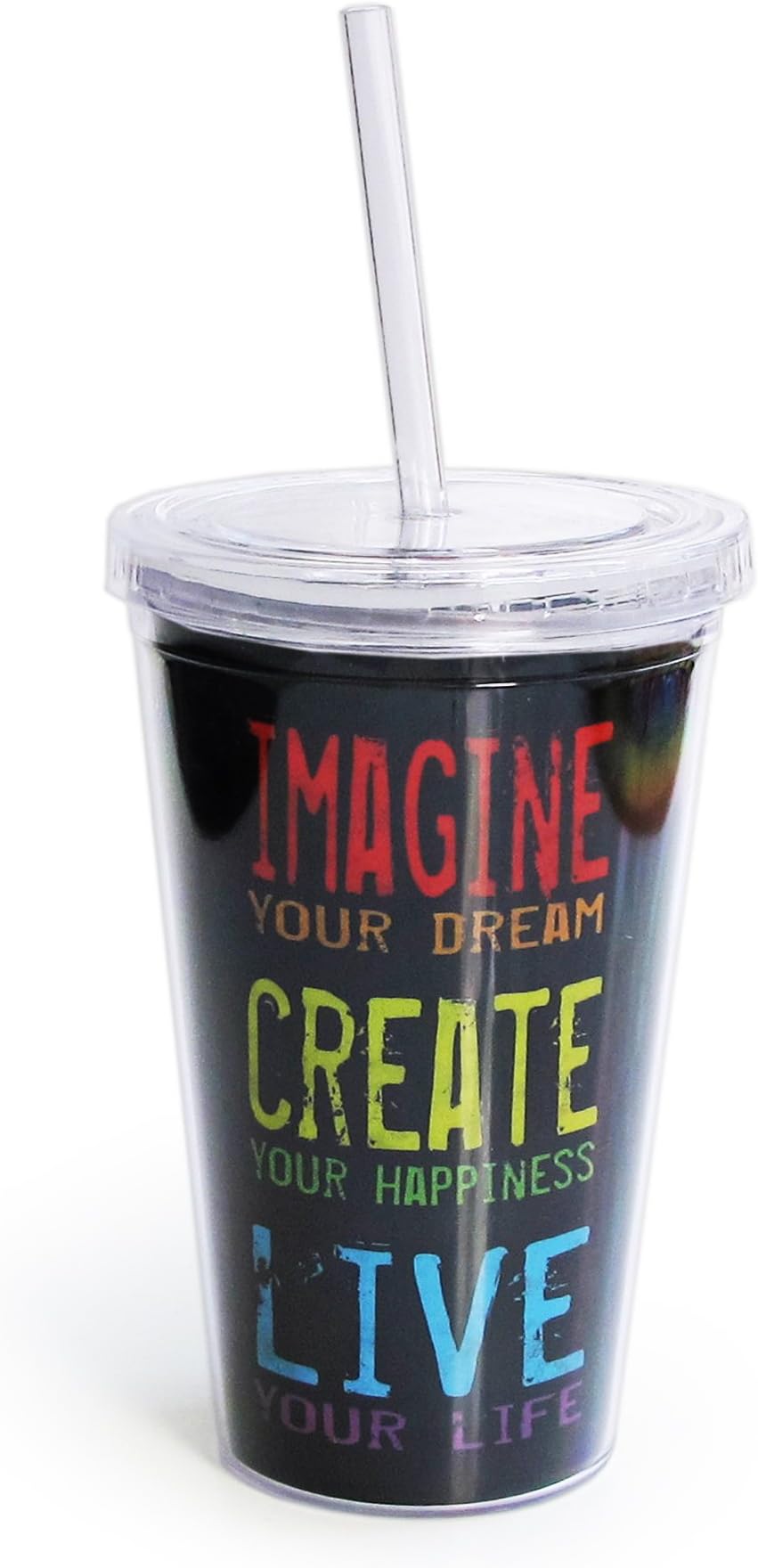 Louise Carey Sippy Cup with Straw, Imagine/Create/Live