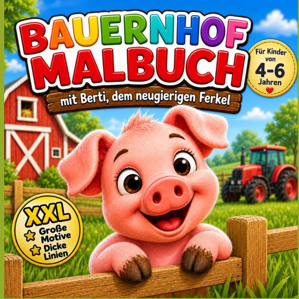 Mein erstes Bauernhof Malbuch: Liebevolle Ausmalbilder für Kinder von 4 bis 6 Jahren