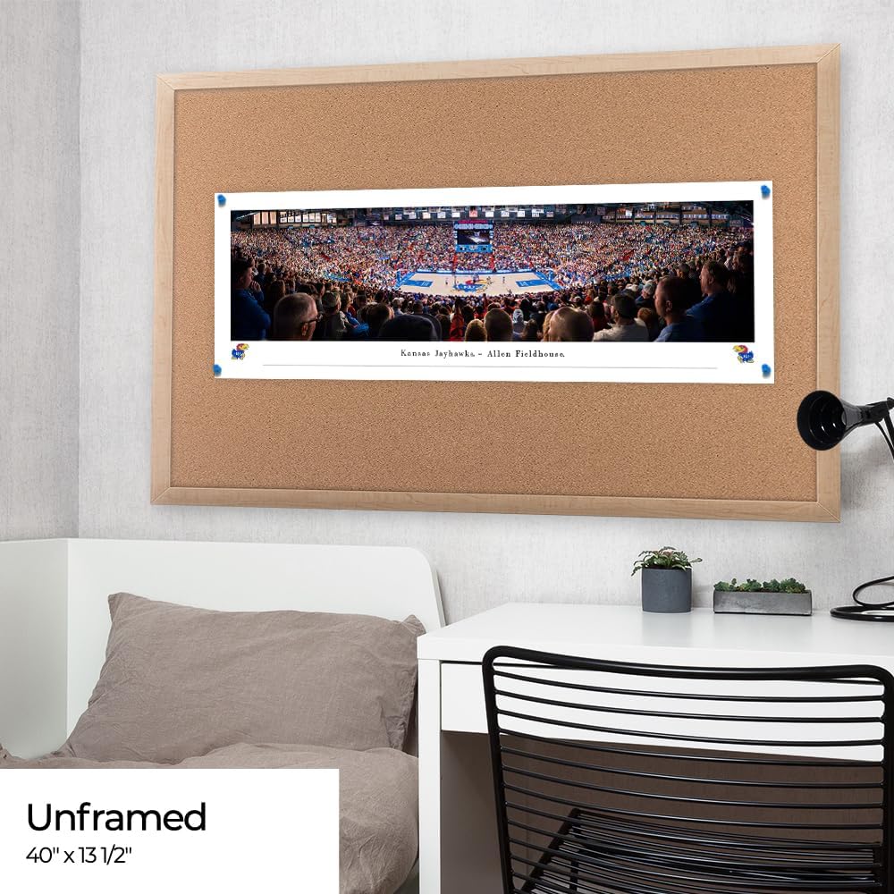Kansas Jayhawks Basketball - Unframed Poster by Blakeway Panoramas (40"W x 13.5"H)