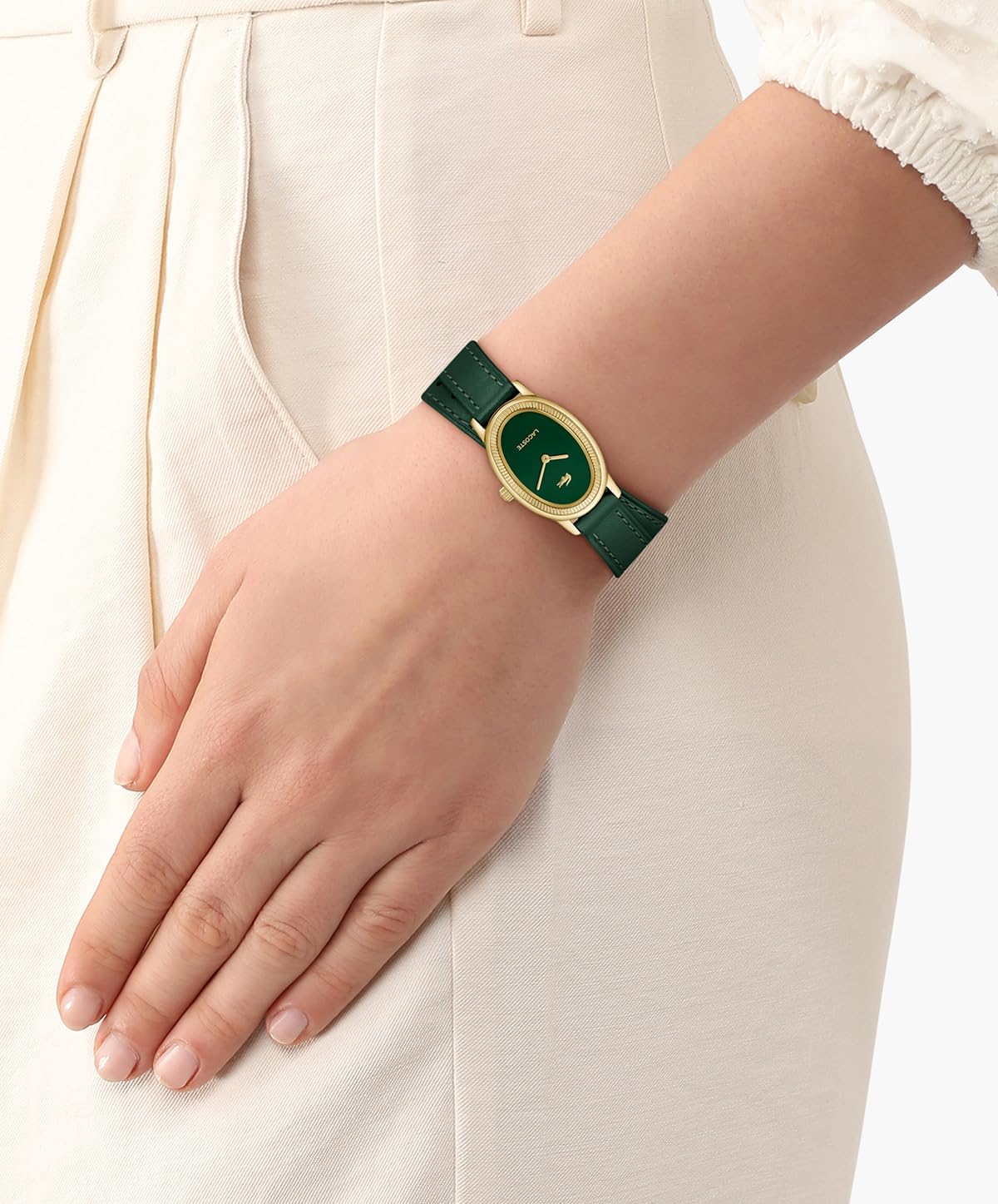 Lacoste Parisienne Women's 2H Watch – Oval Case, Fluted Bezel, Quartz Movement, Double Wrap Smooth Leather Strap, Chic and Minimalist Design - Gift for Her - Image 5