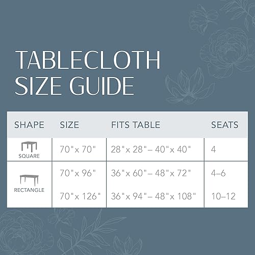 Miniatura 6 de Elrene Home Fashions Villeroy & Boch La Classica - Mantel de lino, ideal para comidas formales o uso diario, 70 x 96 pulgadas, color marfil