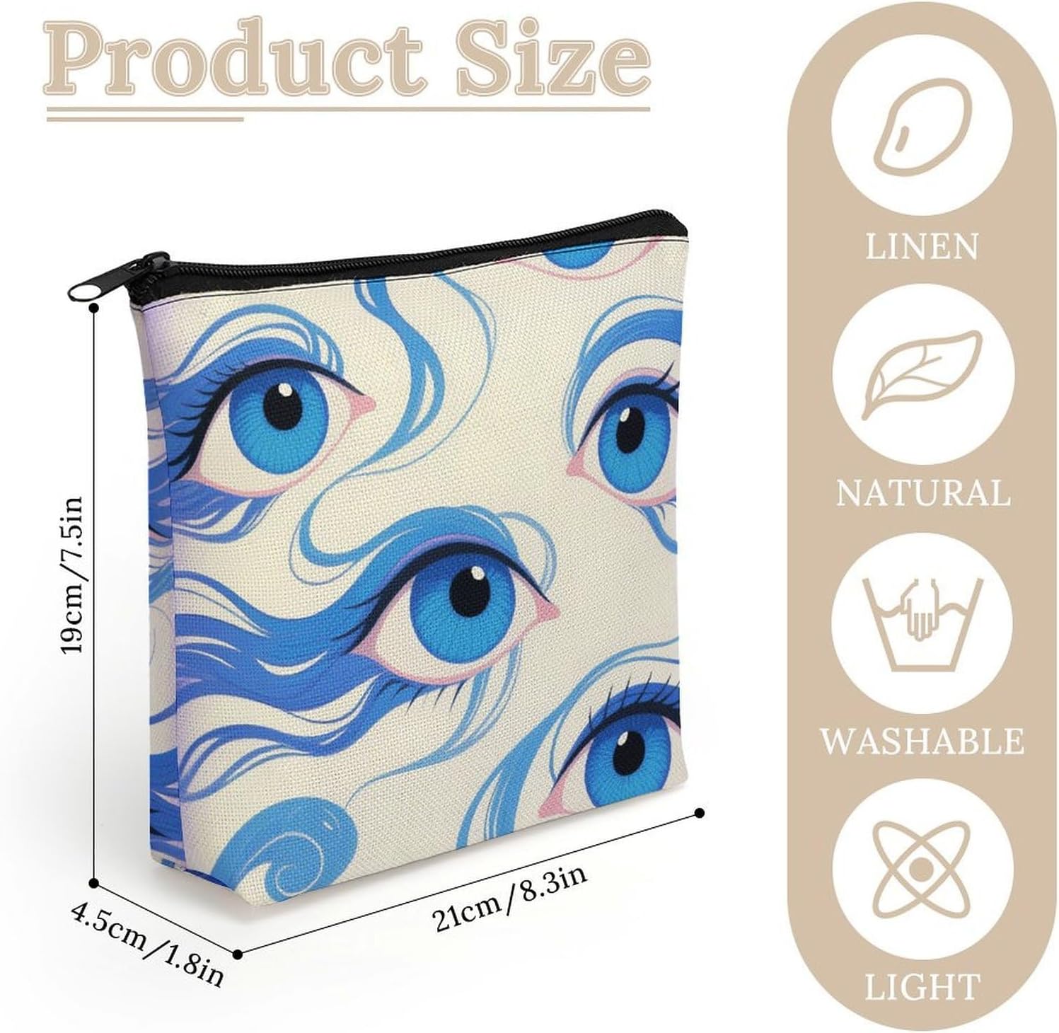 Funny Blue Eyes Portable Linen Storage Bag image 2