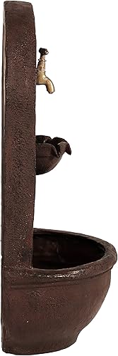 Miniatura 8 de Sunnydaze Messina - Fuente de agua de pared para exteriores fuente de pared en cascada y función de agua en el patio trasero con bomba sumergible