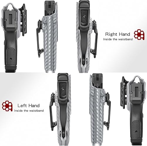 Miniatura 46 de Amberide Ruger LCP .380 IWB Holster,Tough Kydex–Boltaron Inside Waistband Holster Fit Ruger LCP 380 Auto Pistol,Defined Retention Click,0–30°Cant