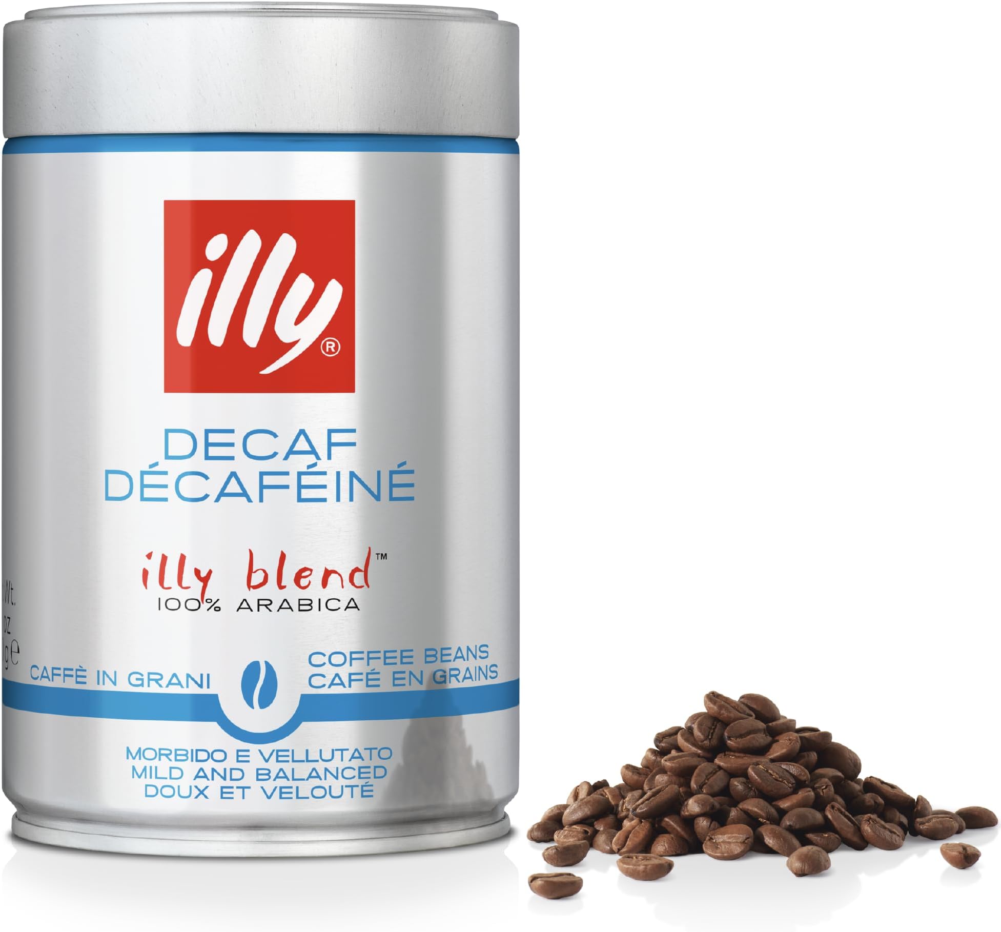 Decaffeinated Coffee Beans, 250g Tin