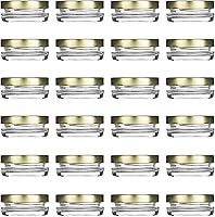 Vista 1 de Mini tarros de vidrio pequeños con tapas de hojalata – 0.5 oz (paquete de 24) – Tarros de almacenamiento vacíos multiusos